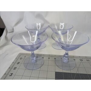 Tiffin Purple Champagne Glass Lot of 4